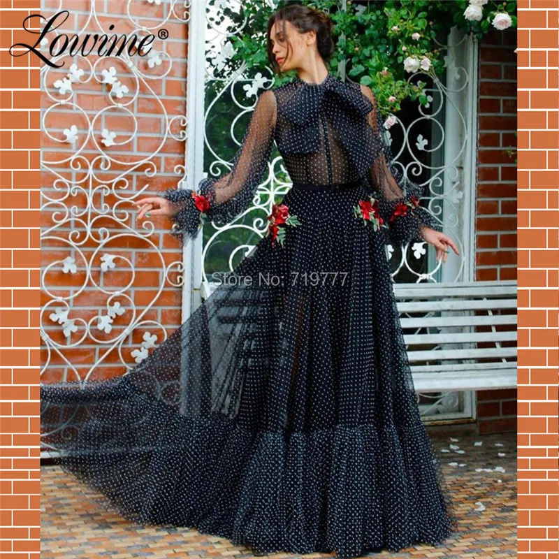 

Robe De Soiree Illusion Prom Dresses Applique Party Dress 2019 Couture Abiye Gece Elbisesi Arabic Long Sleeves Evening Gowns