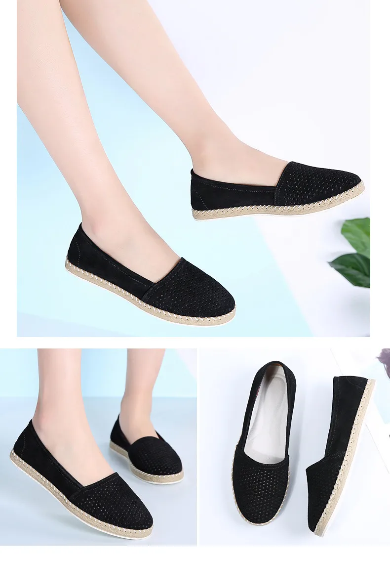 Spring Women Ballet Flats Shoes Leather Suede Slip-on Loafers Shoes Woman Casual Flat Ladies Shoes Big Size 36-42 (8)
