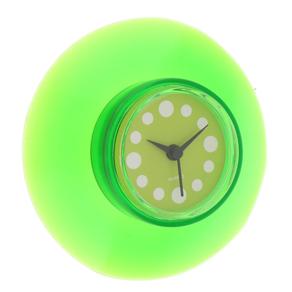 Mini Size Portable Waterproof Silicone Bathroom Kitchen Shower Suction Wall Clock Battery Operated Clock