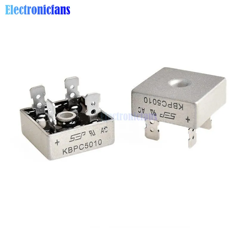 KBPC5010 redresseur de Pont de 1000 Volts 50 amp/ères 50 a Cas en m/étal pour la Dissipation de Chaleur Pont carr/é de diodes de Forme Simple de 1000V
