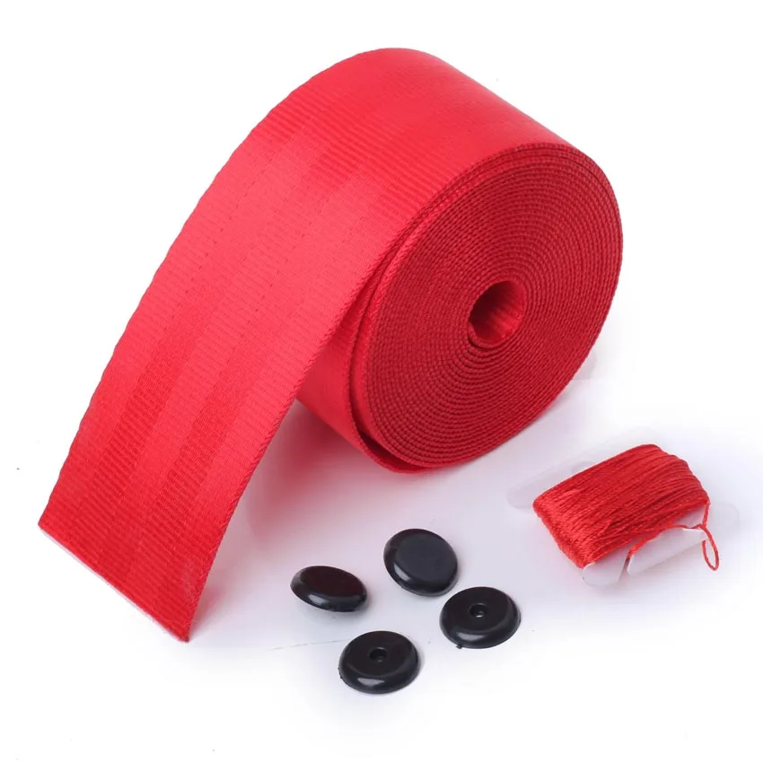 A & P--3.8 meter Red 3 Punkt Auto Seat Belt Harness Racing Sicherheit Sicherheitsgurt Auto Gurtband Stoff Harness Für BMW Ford VW golf Toyota