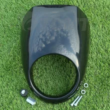 Cafe Drag Black Headlight Fairing Custom Visor Fit For Harley Sportster Dyna FX/XL Fork цена Cafe Drag Black Headlight Fairing Custom Visor Fit For Harley Sportster Dyna FX/XL Fork цены онлайн