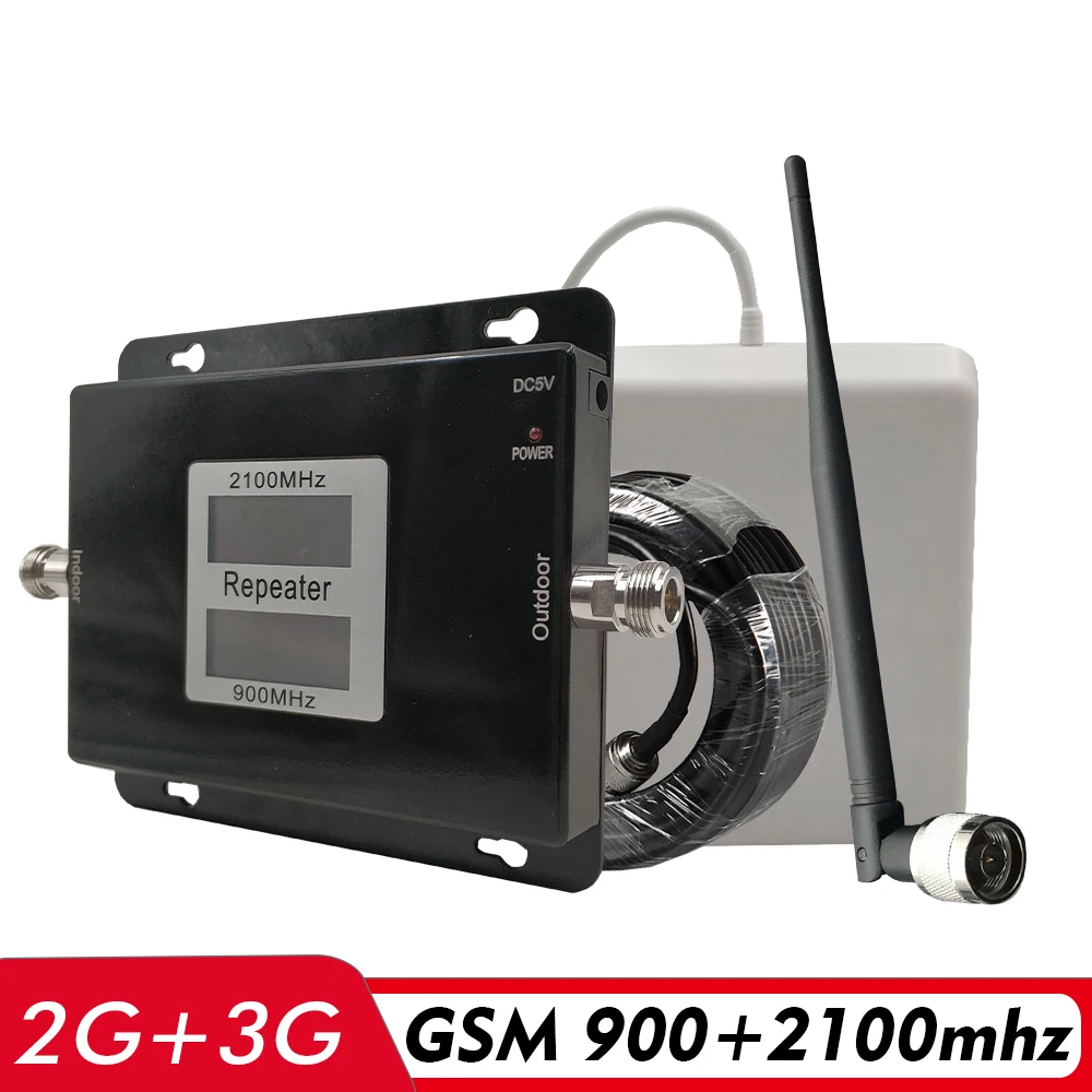 

2G 3G Dual Band Signal Booster GSM 900+UMTS WCDMA 2100mhz Cell Phone Signal Repeater GSM 900 3G Network Mobile Signal Amplifier