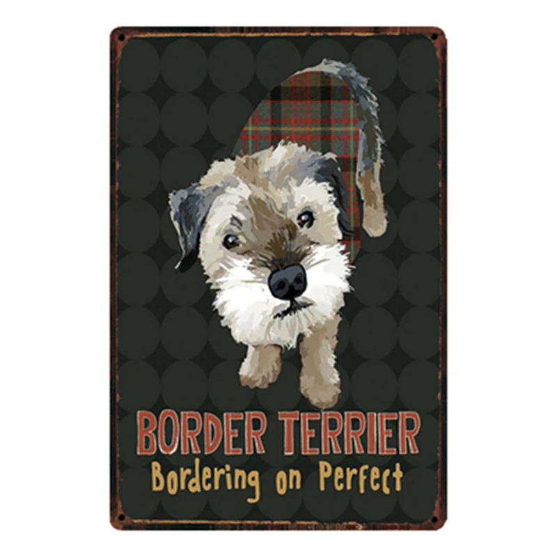 

[ Kelly66 ] Border Terrier Metal Sign Tin Poster Home Decor Bar Wall Art Painting 20*30 CM Size y-2145