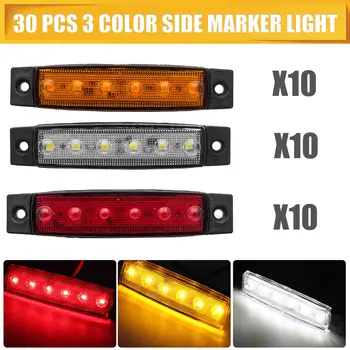 

30pcs LED 6 SMD Tail Light Brake Stop Lamp Truck Trailer Boat Caravan Taillight Rear Reverse Light Indicator Red Amber White