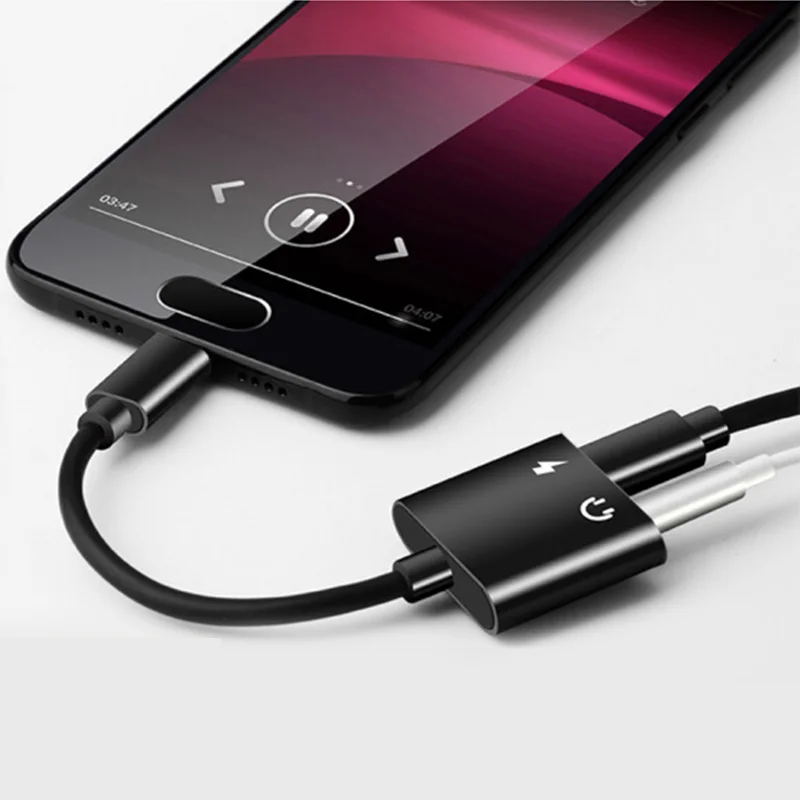 

USB Type-C Audio Charging Adapter 2 in 1 Type C Male to Female 3.5mm Headphone Jack + Charging Converter For Xiaomi 6 adapter