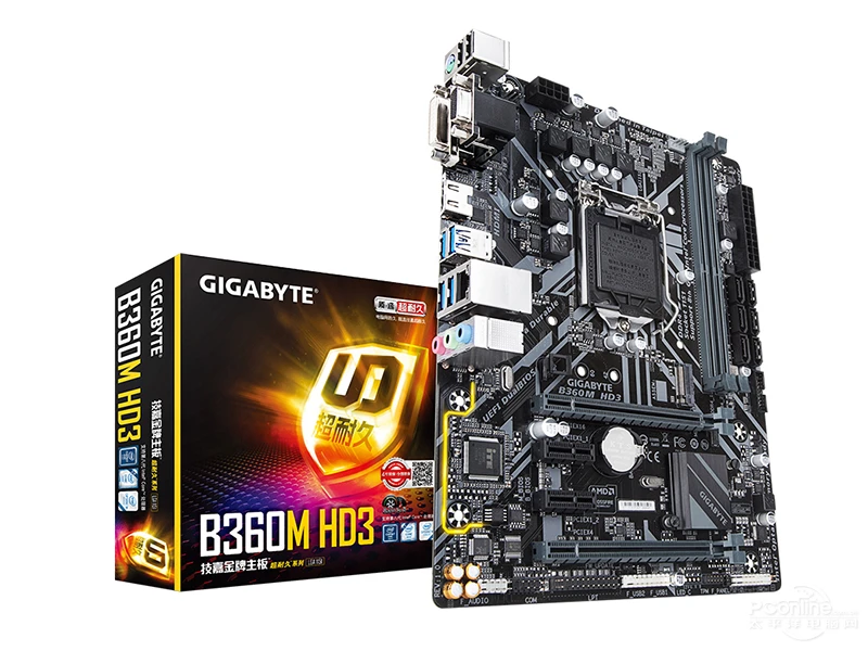 Новая Gigabyte B360M HD3 оригинальная материнская плата LGA 1151 DDR4 B360 настольная