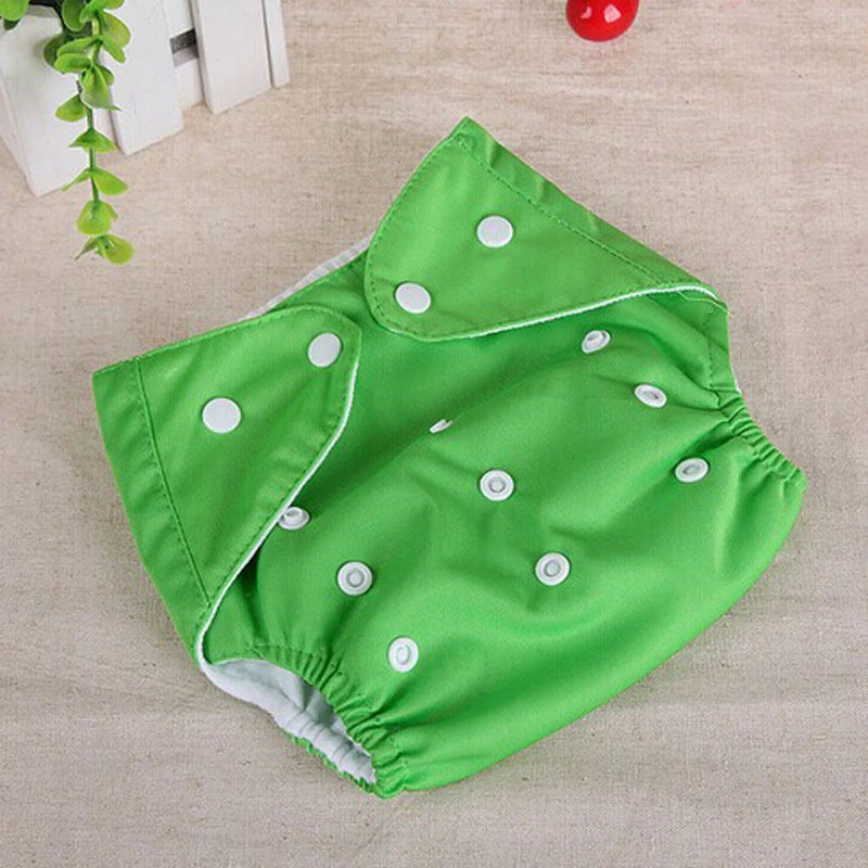 1 шт. Многоразовые детские подгузники для младенцев мягкие чехлы моющиеся свободный размер Регулируемая Fraldas зимняя летняя версия - Цвет: Зеленый