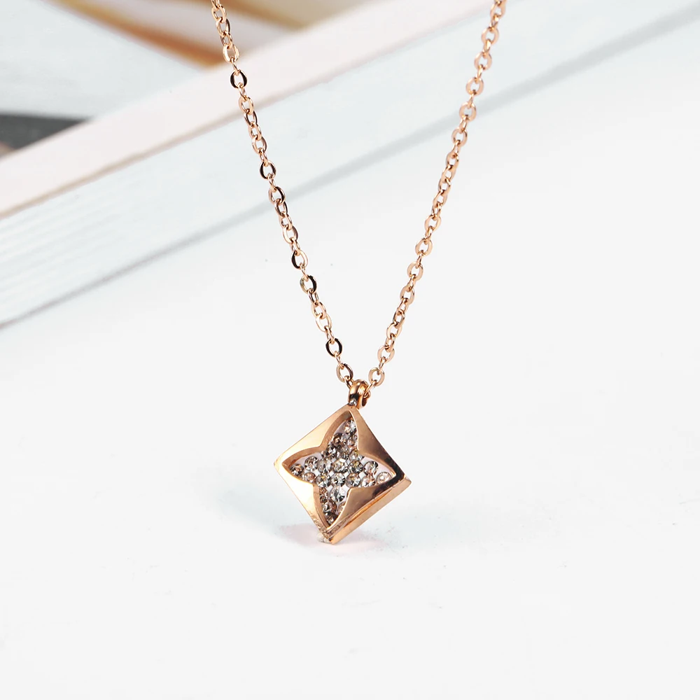 

stainless steel necklace jewelry women pendant necklace clover best friends pendant necklace accessories jewellery