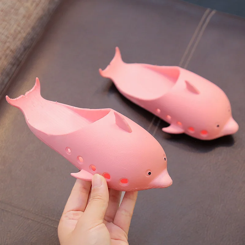 Summer Kid Slippers Dolphin Baby Girls Toddler Shoes Soft Creative Shape Fish-type Boys Home Slipper Children Outdoor Sandals