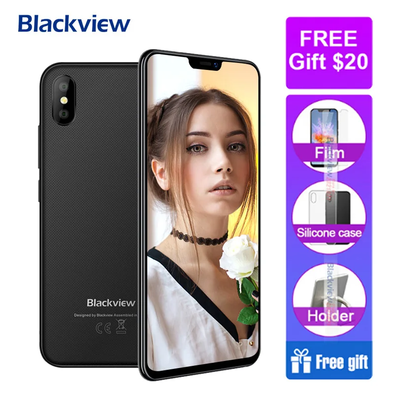 

Blackview A30 3G Smartphone 5.5 Inch Android 8.1 Oreo MT6580 Quad Core 2+16 Face ID Mobile Phone 2500mAh 19:9 Full Screen