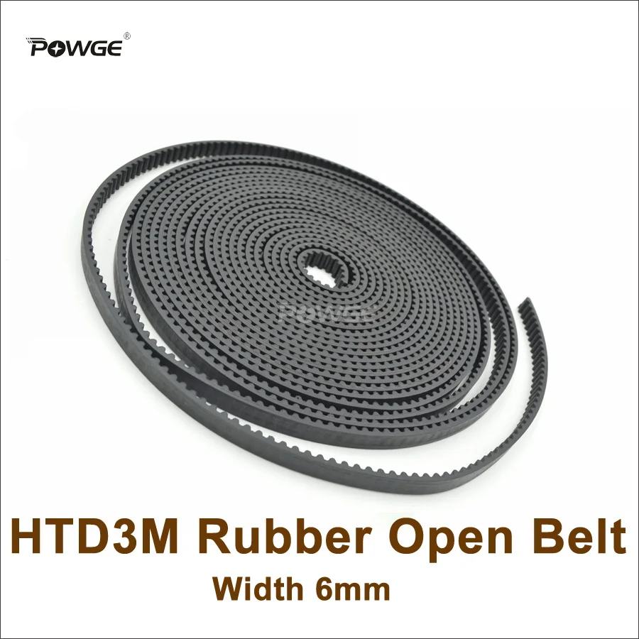 

POWGE 3M Timing Belt 3M 6 Width 6mm HTD3M S3M Rubber Open Ended Timing Belt 3M-6 For Laser Machine CNC Machine Cutting Machine