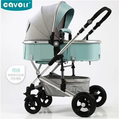 Светильник для детской коляски с высоким пейзажем, может лежать и складываться, двусторонняя коляска для новорожденных