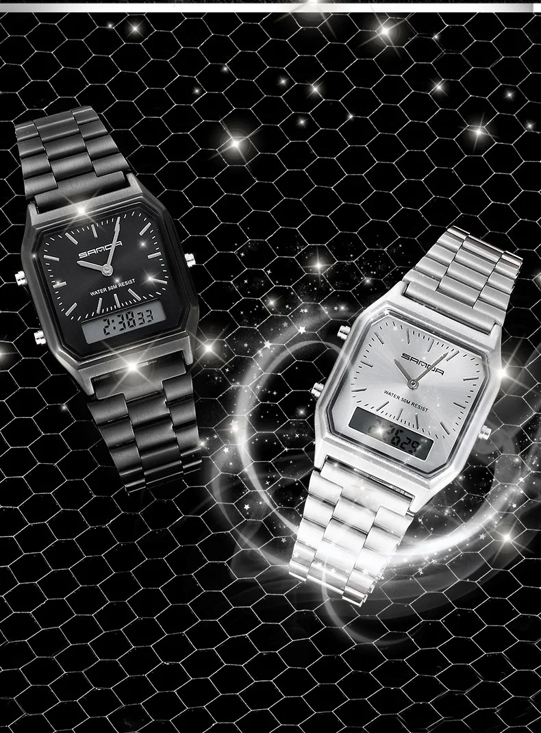 Sanda Military Sports Digital Watches Electronic Mens Quartz Watches Top Brand Male Waterproof LED