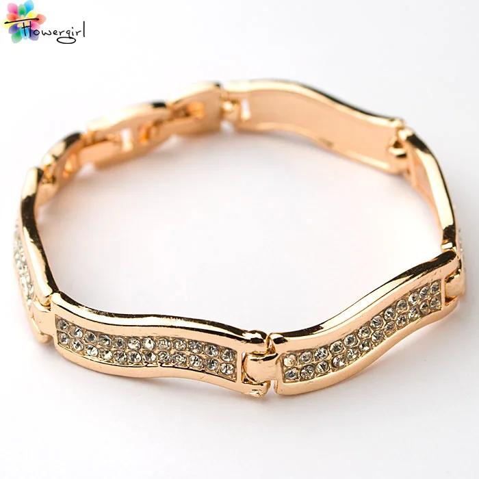2016 New Top Fashion High Quality Alloy bar set Crystal Rhinestone Gold