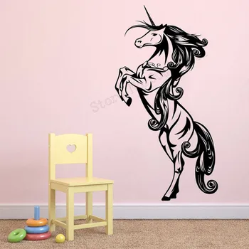 

Wall Art Sticker Unicorn Fantasy Kidsroom Sticker Vinyl Removeable Poster Beatiful Mural Fashion Cute Ornament Mural LY500
