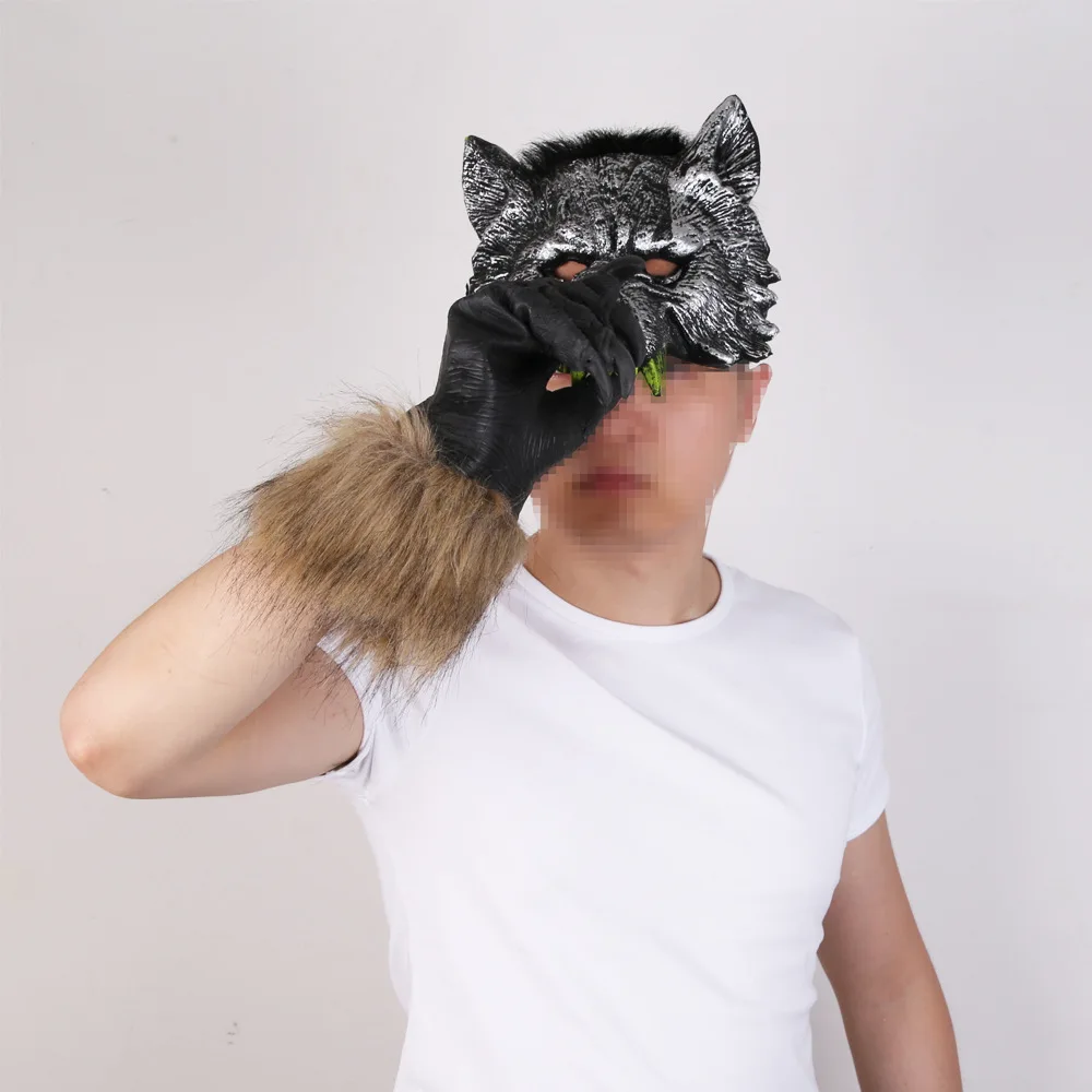 Мужская маска для костюмированной вечеринки, маска волка и когти волка EVA, Силиконовые Реалистичные вечерние маскарадные маски, страшные маски для взрослых