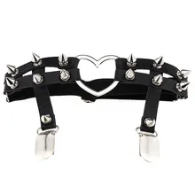 Для женщин Рок паб подвязки заклепки для пояса жгут ног кольцо сердце подвязки регулируемый пояс для чулок панк Strumpfband готические подвески