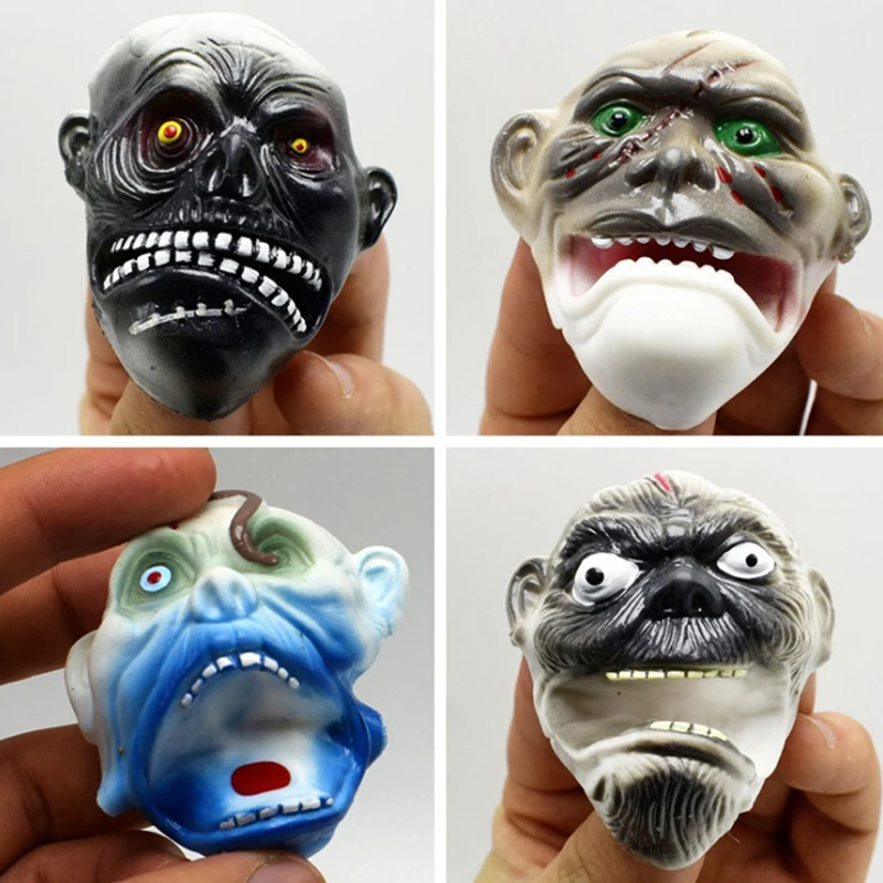 

1pc Finger toys Black Funny ghost Face mask Puppet For Telly Story Interesting halloween Toys