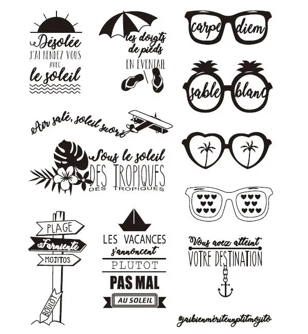 

French Common words Transparent Clear Silicone Stamp/Seal for DIY scrapbooking/photo album Decorative clear stampF1009