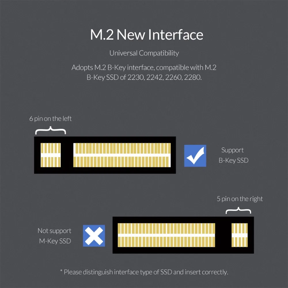 ORICO M.2 B-Key SSD чехол из алюминия M.2 для type-C/USB3.0 SSD Корпус Карта конвертер адаптер внешний HDD коробка для Windows Linux