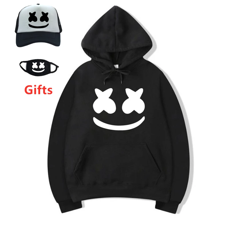 

Cap&Mask as Gifts DJ Marshmello hoodies men women hip hop Rapper Popper Locker DJ hooded pullover jacket coat tracksuits