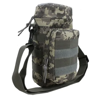 

New Men Nylon Molle Shoulder Messenger Water Bottle Kettle Hydration Pouch Bag Waist Pack