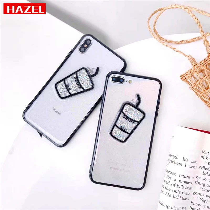 

Transparent material soft silicon phone cover case for iphone 6 6S 7 8 Plus X 10 XR XS Max personality Cup pattern phone coque