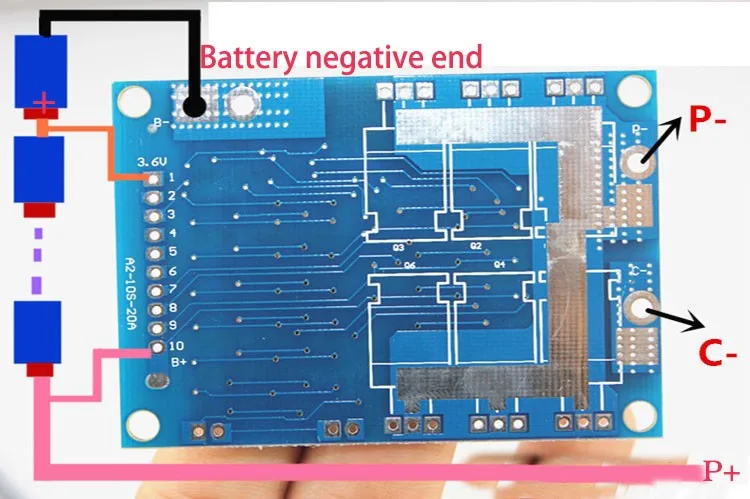 Dykb 3 S-10 S 4S 5S 6s фотоаппаратов моментальной печати 7s 8s клетки 20A BMS PCM 18650 литий-ионный аккумулятор Защитная панель для е-байка 36В LiPo для 18650 103450 17500