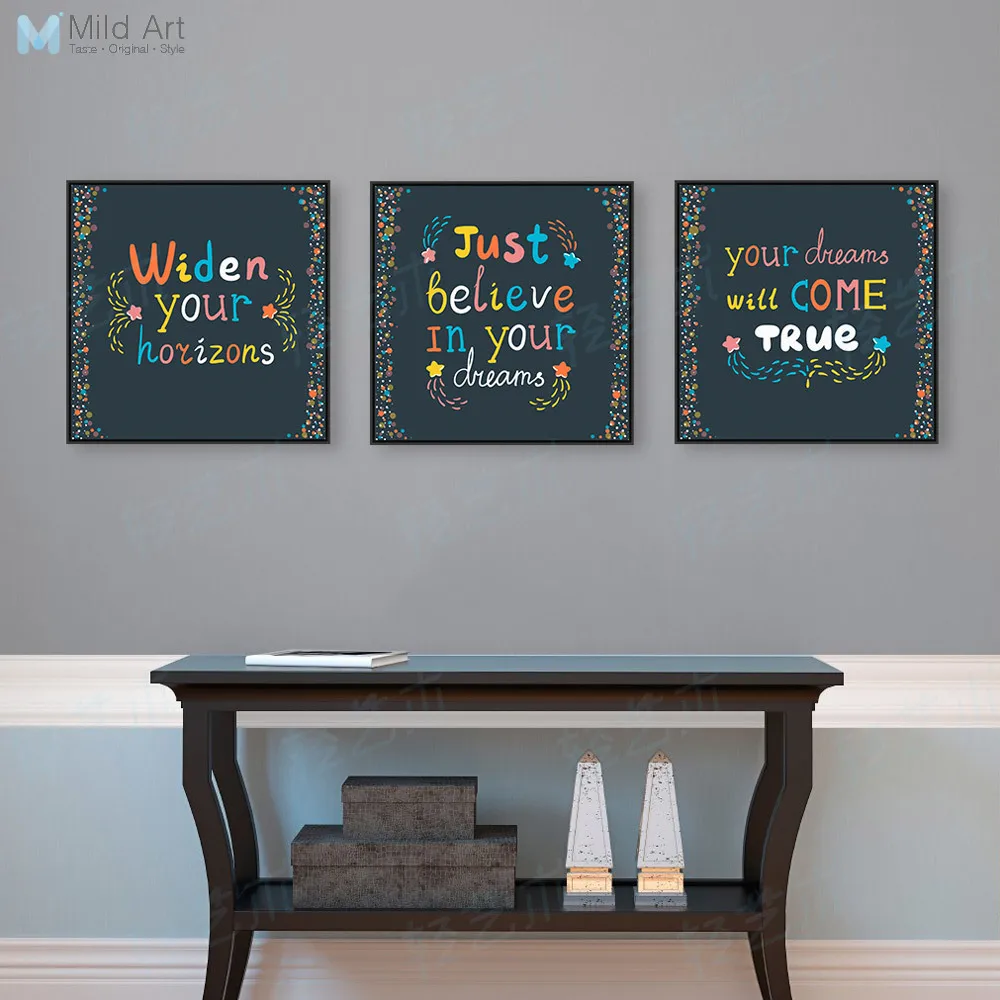 Cute Motivational Typography Life Quotes Canvas Art Big Print Poster 