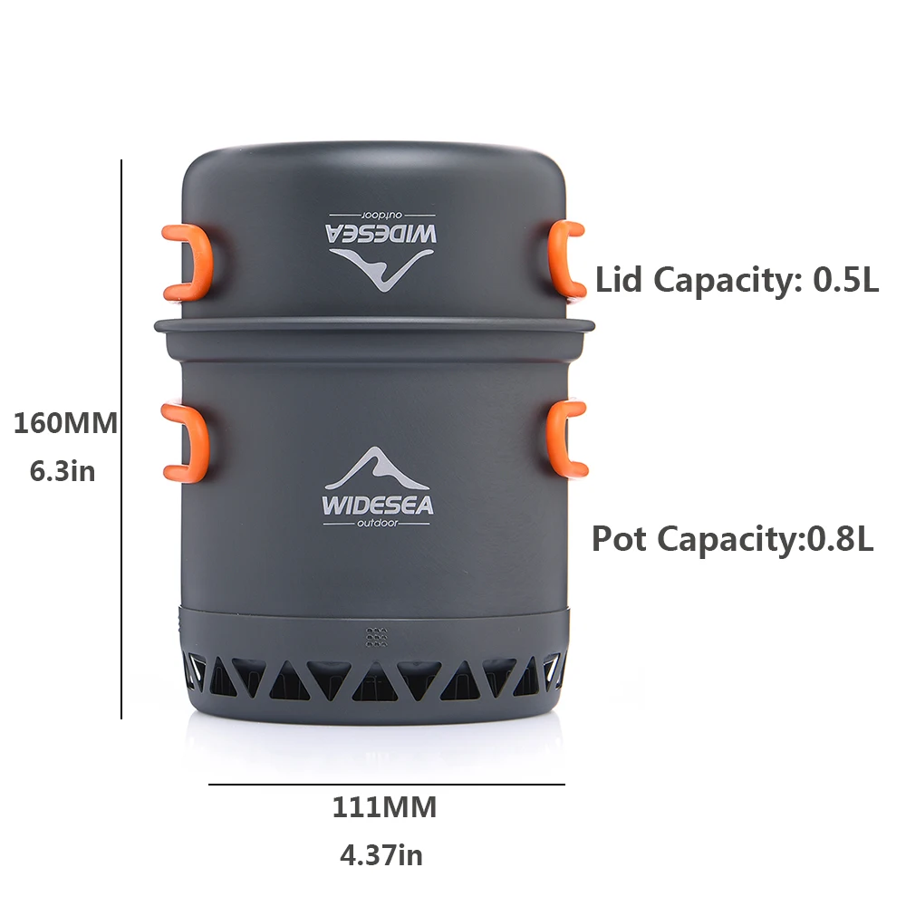 Widesea походная посуда, набор для приготовления пищи на открытом воздухе, теплообменная плита, походная посуда, туристическая кухня, походный горшок, посуда, оборудование