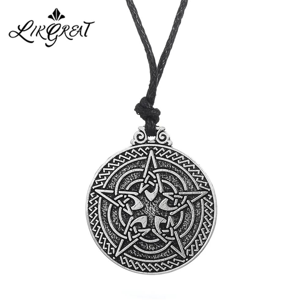Us 1 98 Likgreat Pentacle Round Pendant Necklace For Protection Wiccan Jewelry Pagan Jewish Symbol Antique Silver Charm Accessories In Us 1 98 Likgreat Pentacle Round Pendant Necklace For Protection Wiccan Jewelry Pagan Jewish Symbol Antique Silver Charm Accessories In