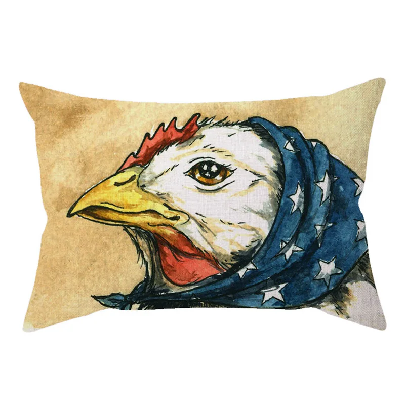 30x50cm Cute Animal Bird Wear a hat Colorful Vintage Sofa Decorative Throw Pillow Case Hen Crow Funny Car Chair Cushion Cover M088-3