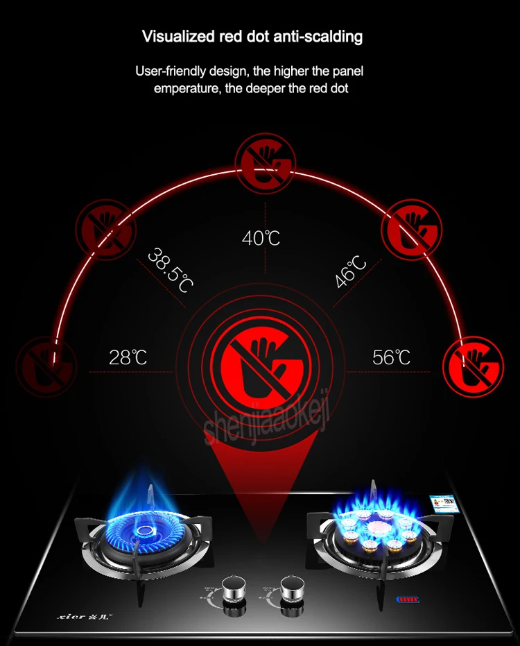 1 шт. XB205Y газовая плита сжиженный газ встроенный/настольный двойной использование двухголовых печей домашняя энергосберегающая газовая плита печь