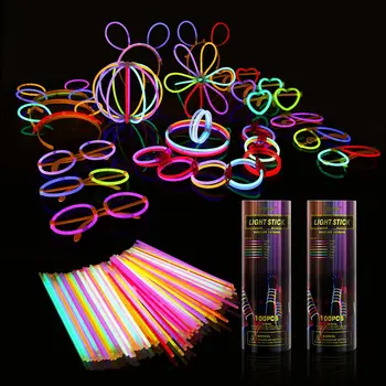 

Multi-color Fluorescent Light Sticks Glasses Headbands Glow Sticks Fluorescent Bracelets Necklaces Set for Parties Festivals