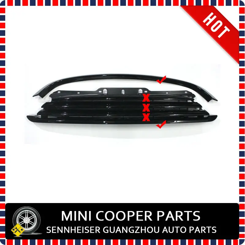 Фирменная Новинка ABS Пластик черный Цвет модель мини-Купера и нижний передний отделка решетки для mini cooper R56 R55 R57 R58 R59(3 шт./компл