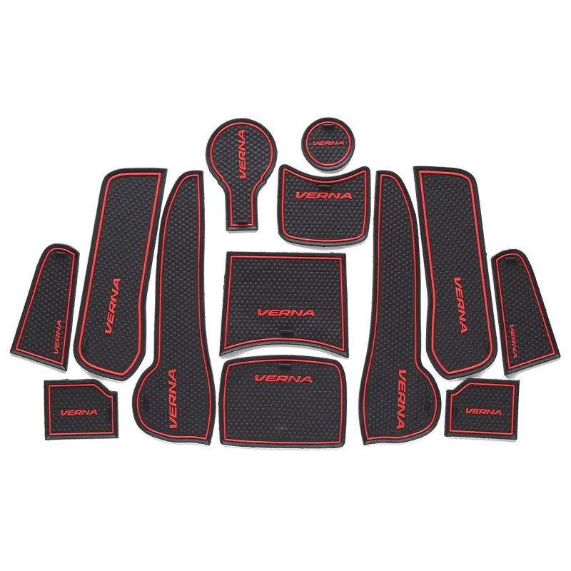 

13Pcs Lot Car Interior Upholstery For HYUNDAI 10-16 Ring Rubber Mat Car Accessories Non-Slip Mat Auto Accessories Interior