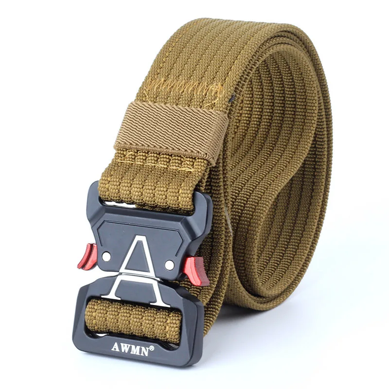 Brown Belt Холщовый военный ремень мужские тактические дизайнерские ремни для джинсов брюки Повседневный нейлоновый черный длинный поясной ремень быстросъемный ремень Кобра - Цвет: Brown Belt