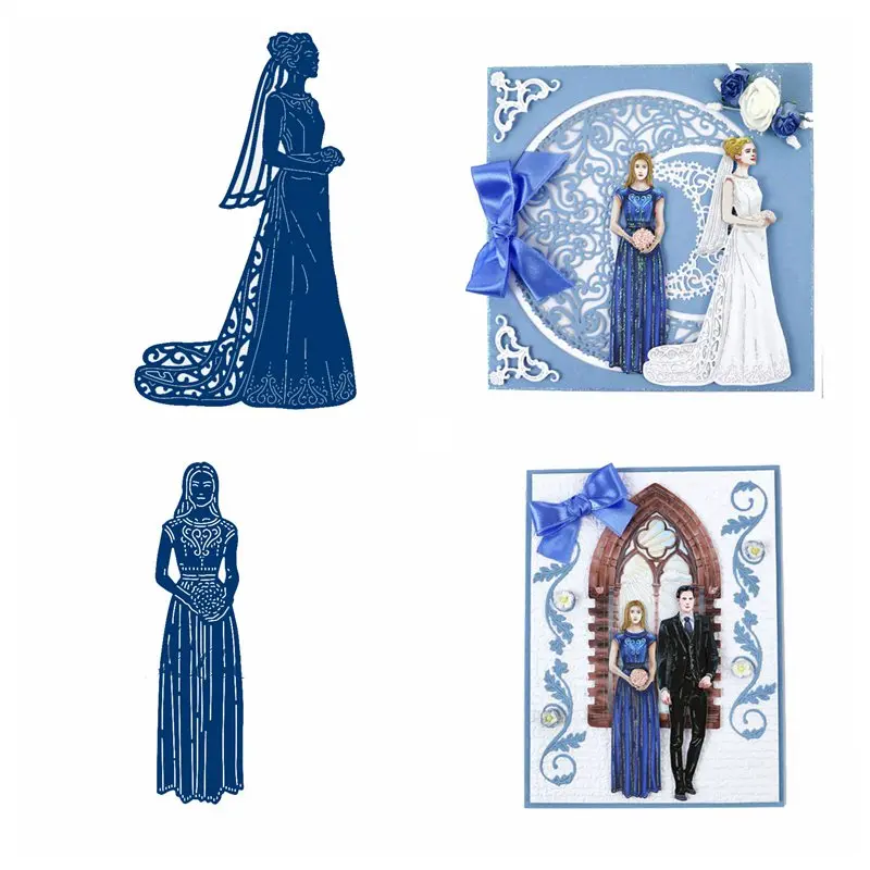 

Bride And Bridesmaid DIY Cutting Dies Card Album Making Scrapbooking Template Stencil Embossing Crafts Decor New Dies 2019