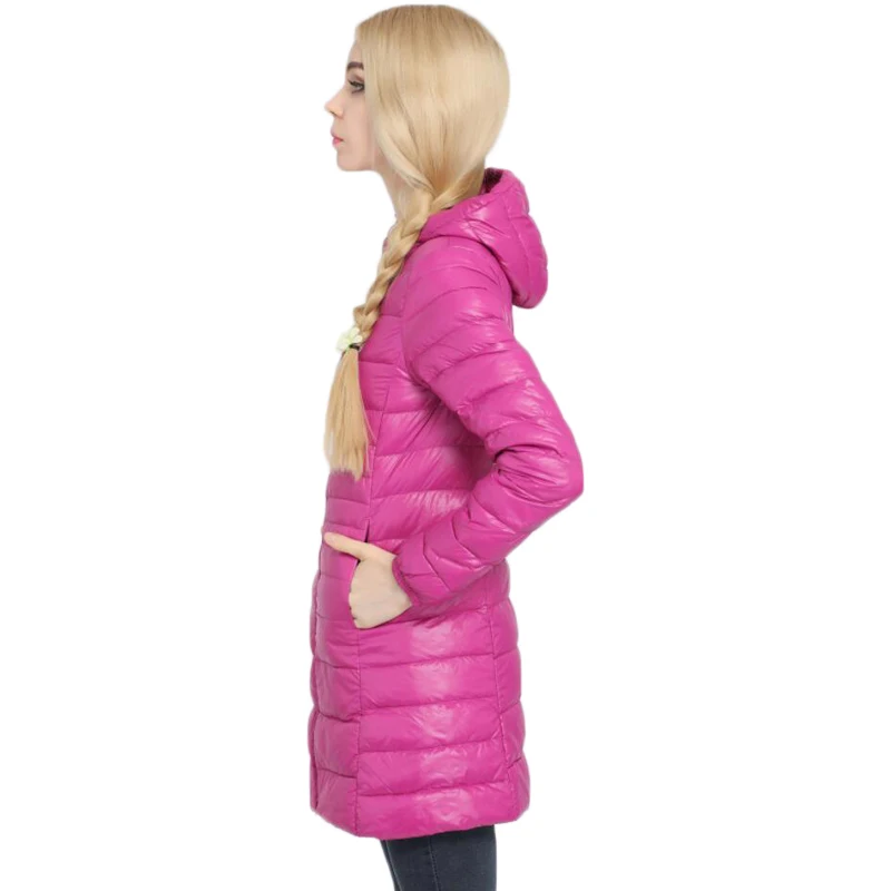 Winter jacket Woman's Outerwear Slim Hooded Down Jacket Woman Warm Down Coat Women Ultra Light Jackets White Duck Down Parkas