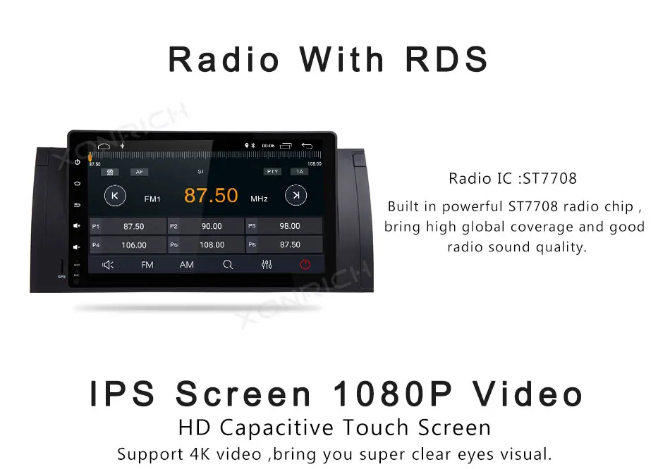 Clearance Xonrich Car Multimedia Player 1 Din Android 8.1 GPS Radio For BMW E39 BMW X5 E53 M5 2002-2007Navigation Stereo Head Unit Wifi 4G 8