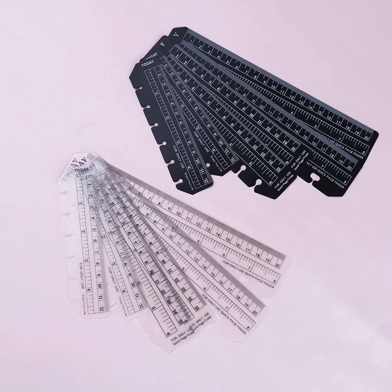 2PCS classic PVC 6 /7holes ruler for binder planner notebooks fine office school index bookmark accessories|Линейки| |