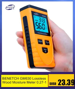 BENETECH GM620 цифровой ЖК-дисплей измеритель влажности древесины 2~ 70% тестер влажности doulbe испытательный зонд детектор влажности древесины портативный