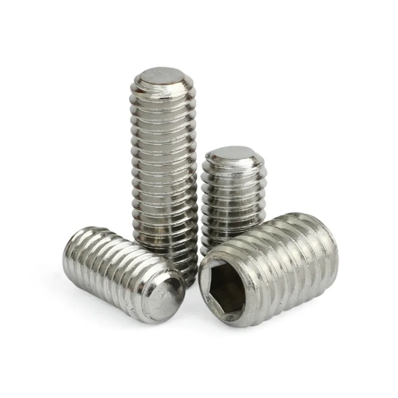 2PCS 304 stainless steel flat end screw set screws screw headless screw