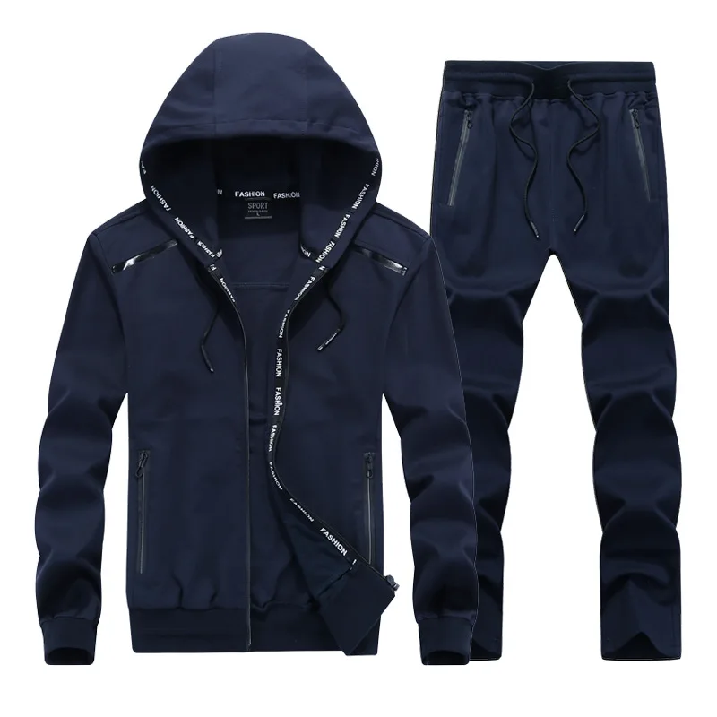 

Big Size 9XL Fashion Spring Autumn Men streetwear Set Sweatshirts Jacket+Pant Sportswear 2 Piece Set Tracksuit For Men Clothes