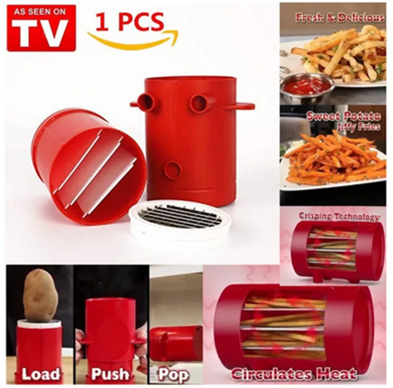 

Effective Potato Chips Making Machine Stainless Steel French Fry Potato Cutter Slicer Chipper Cucumber Slice Cut Kitchen Gadgets