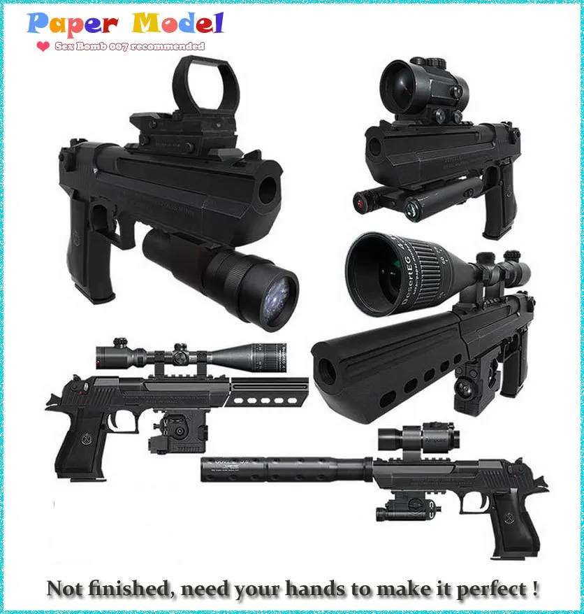 Новинка года скелед пустынный Орел пистолет 3D бумажные модели игрушки для детей Adult' сборка пистолет оружие Бумажные модели+ 12 оборудования