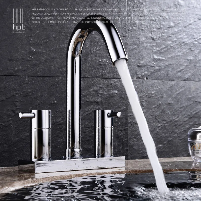 HPB Contemporary Centerset Bathroom Faucet Lavatory Vessel Sink Basin faucets Mixer Taps Cold