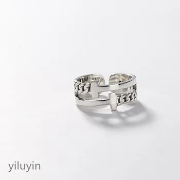 

KJJEAXCMY boutique jewelryar S925 Sterling Silver woven ring, retro personality trend, Japan, Europe and the United States, silv