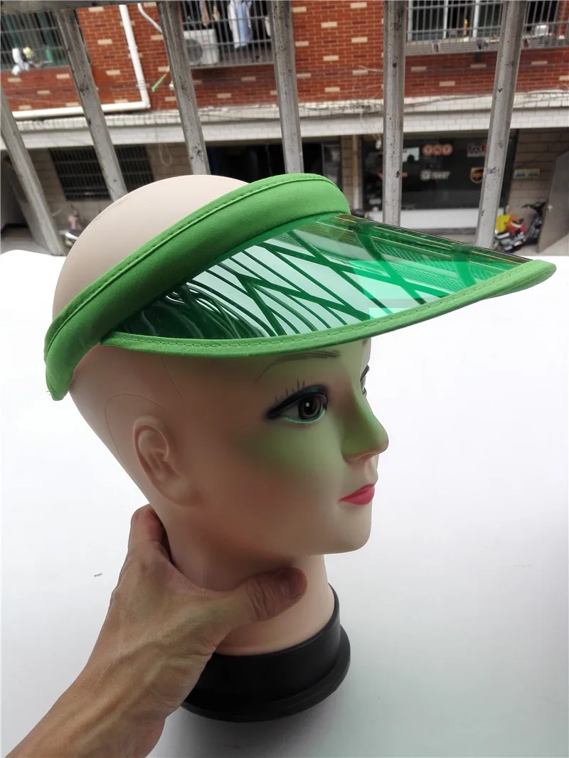 Лето Весна женские блестящие пляжные шляпы мужские пластиковые ПВХ УФ Защита Topless Защита от солнца Virsor шапки Gorros для велоспорта и верховой езды